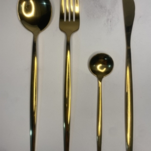 SET CUBIERTOS ACERO INOXIDABLE DORADOS GENOVA 4